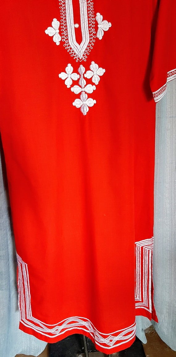 Vintage red Macelli kaftan,  house gown, outer we… - image 5