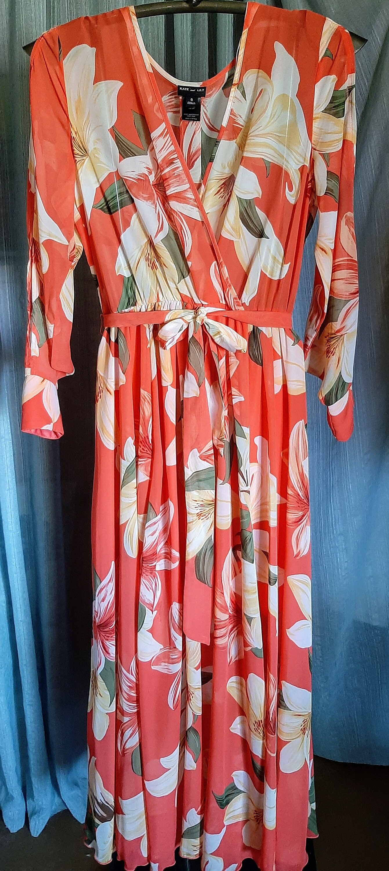 Acka all sheer flower dress サイズ2 Tropical Floral Halter Cutout Maxi Dress