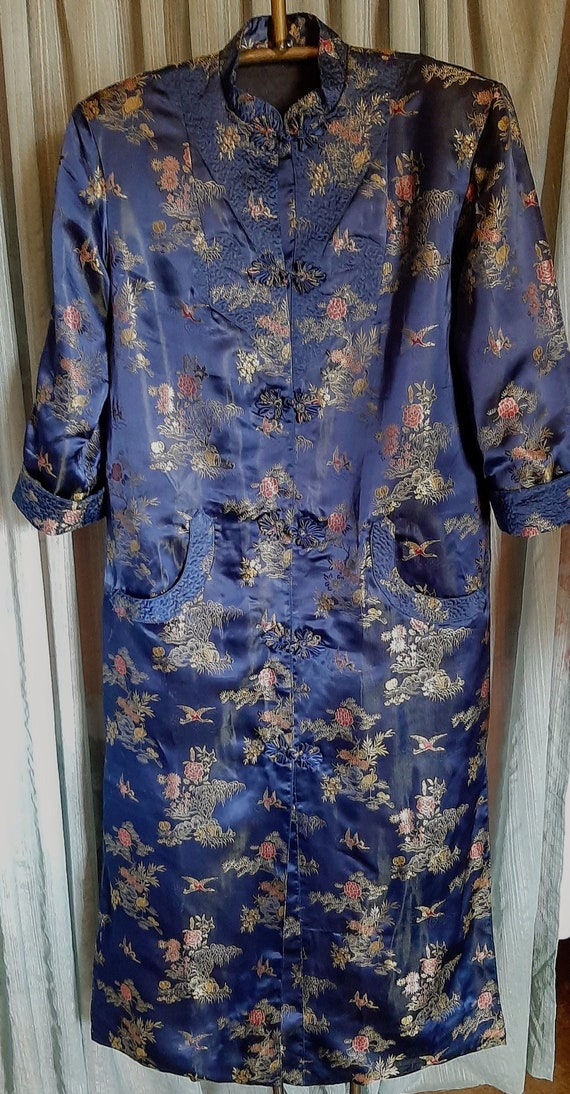 Beautiful silk dark lavender blue kimono robe/jack