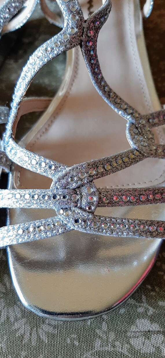 vintage silver and rhinestone open toed Touch of … - image 5