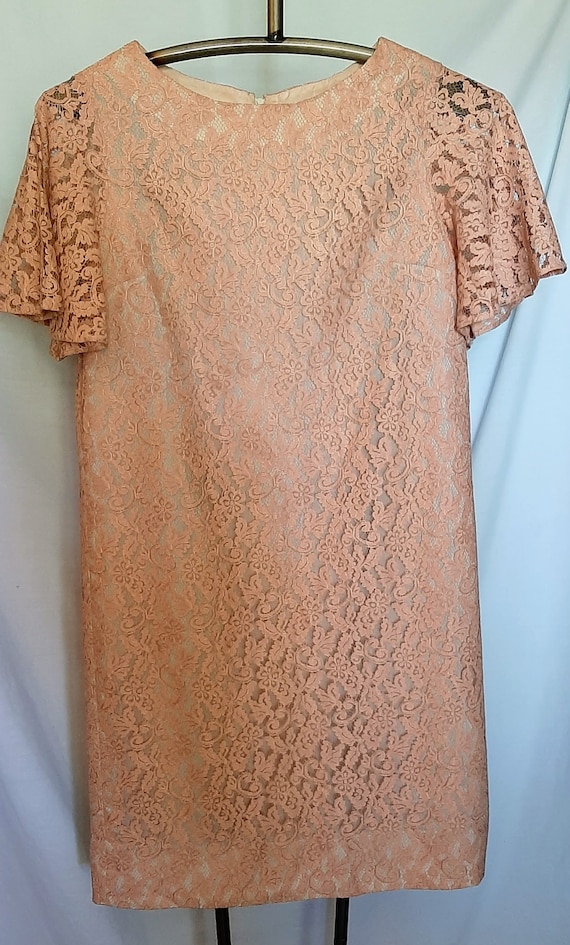 Vintage Coral Lace Over Beige Lining With Sleeves in Excellent Condition,  Size Small/ Med - Etsy