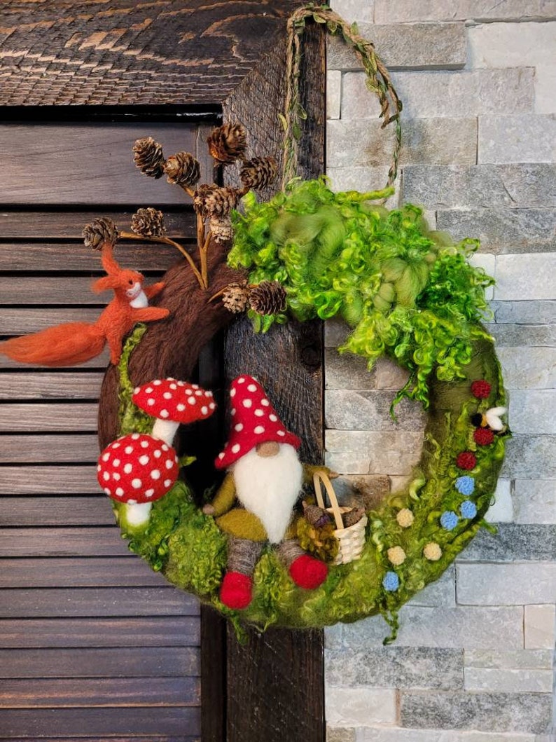 Needle Felted Art Wreathwall Decor Etsy