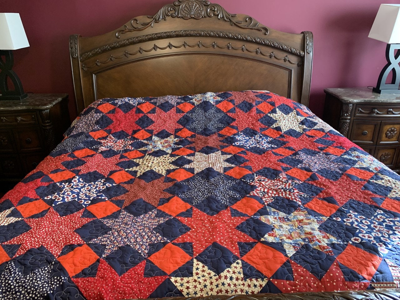 Red White Blue Quilt - Etsy