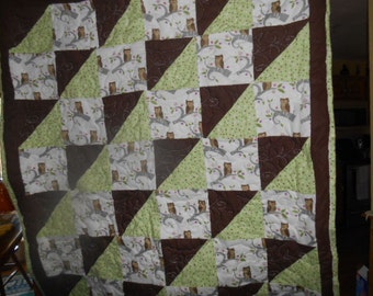 Handmade baby quilts, baby shower gifts, baby owl quilt, quilts for sale.