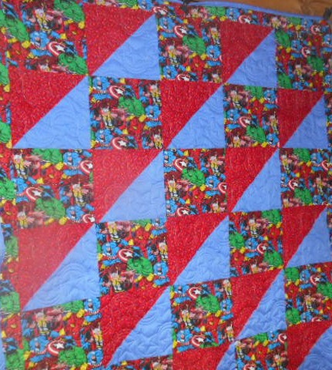 Avengers Quilt, Handmade Quilt, Super Hero Bedroom Decor, Avengers
