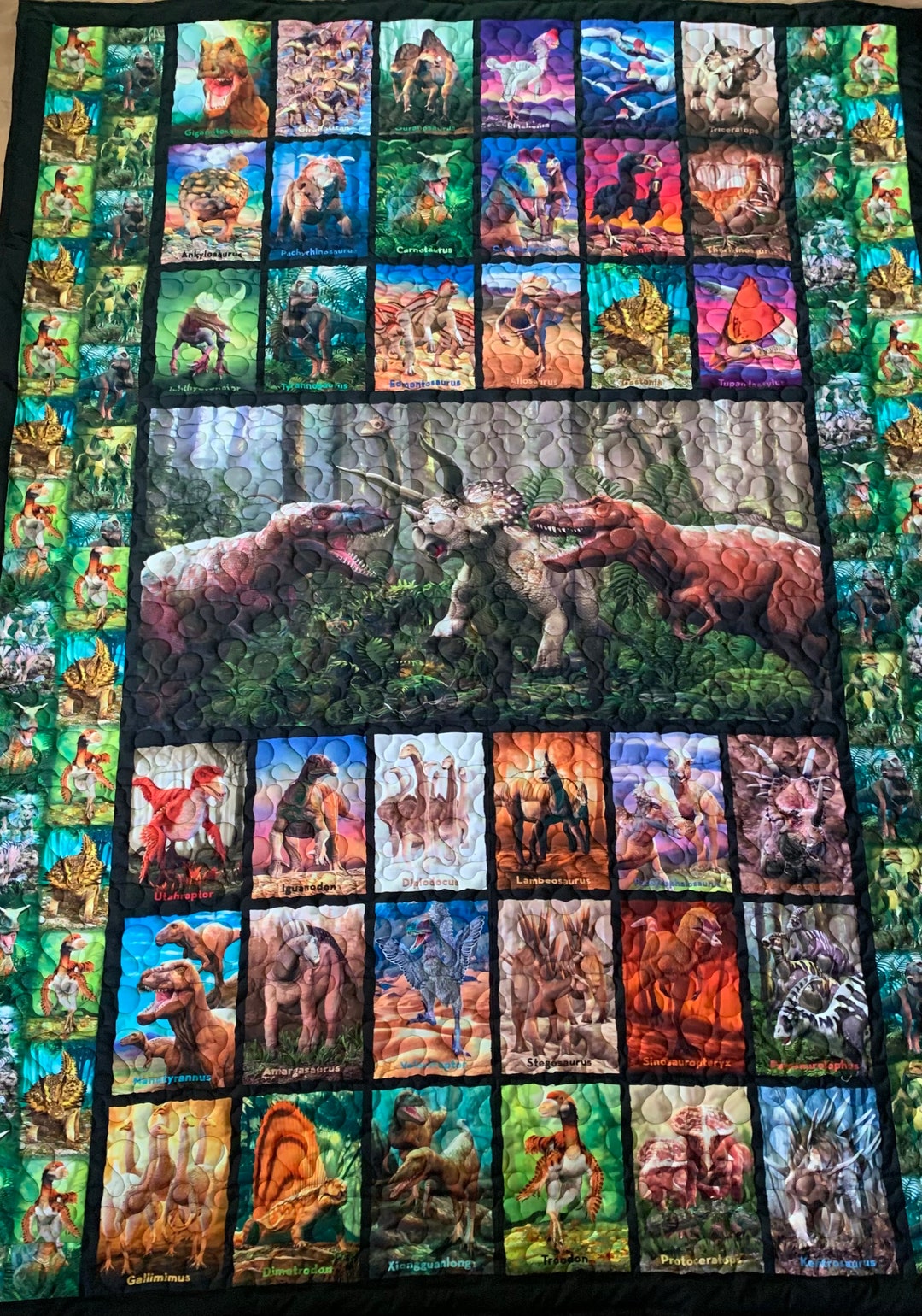 Handmade Dinosaur Quilt Jurassic World Quilt Gifts for Him Etsy