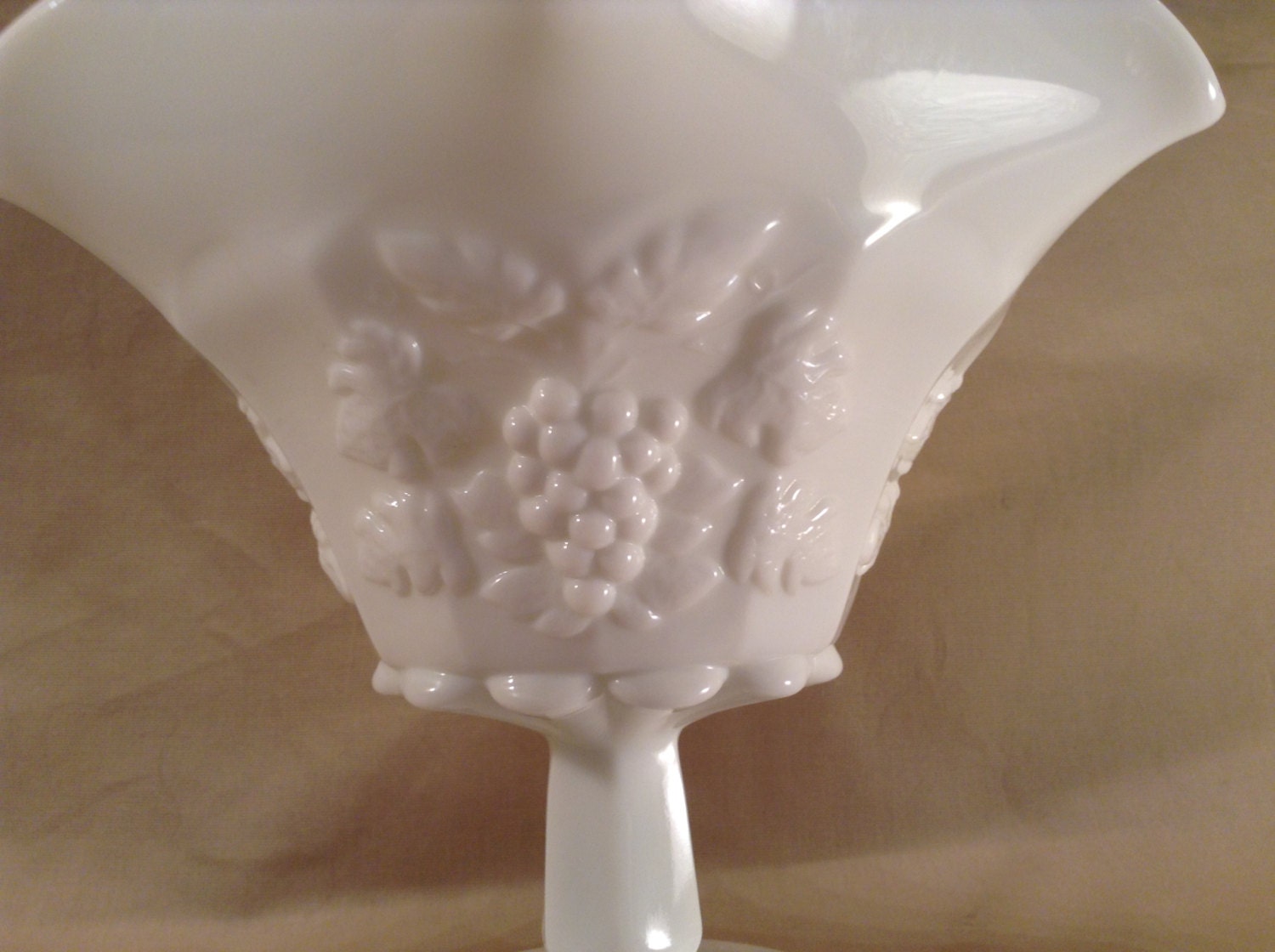 Vintage Milk Glass Pedestal Compote / Westmoreland Gift/ Vintage Wedding/ Centerpiece/ 1940's