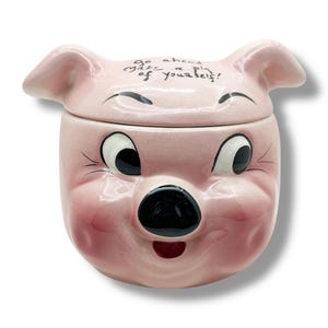 Vintage Deforest Go Ahead Make A Pig Of Yourself Pig Cookie Jar | Made in USA |  Kitchen Storage & Containers