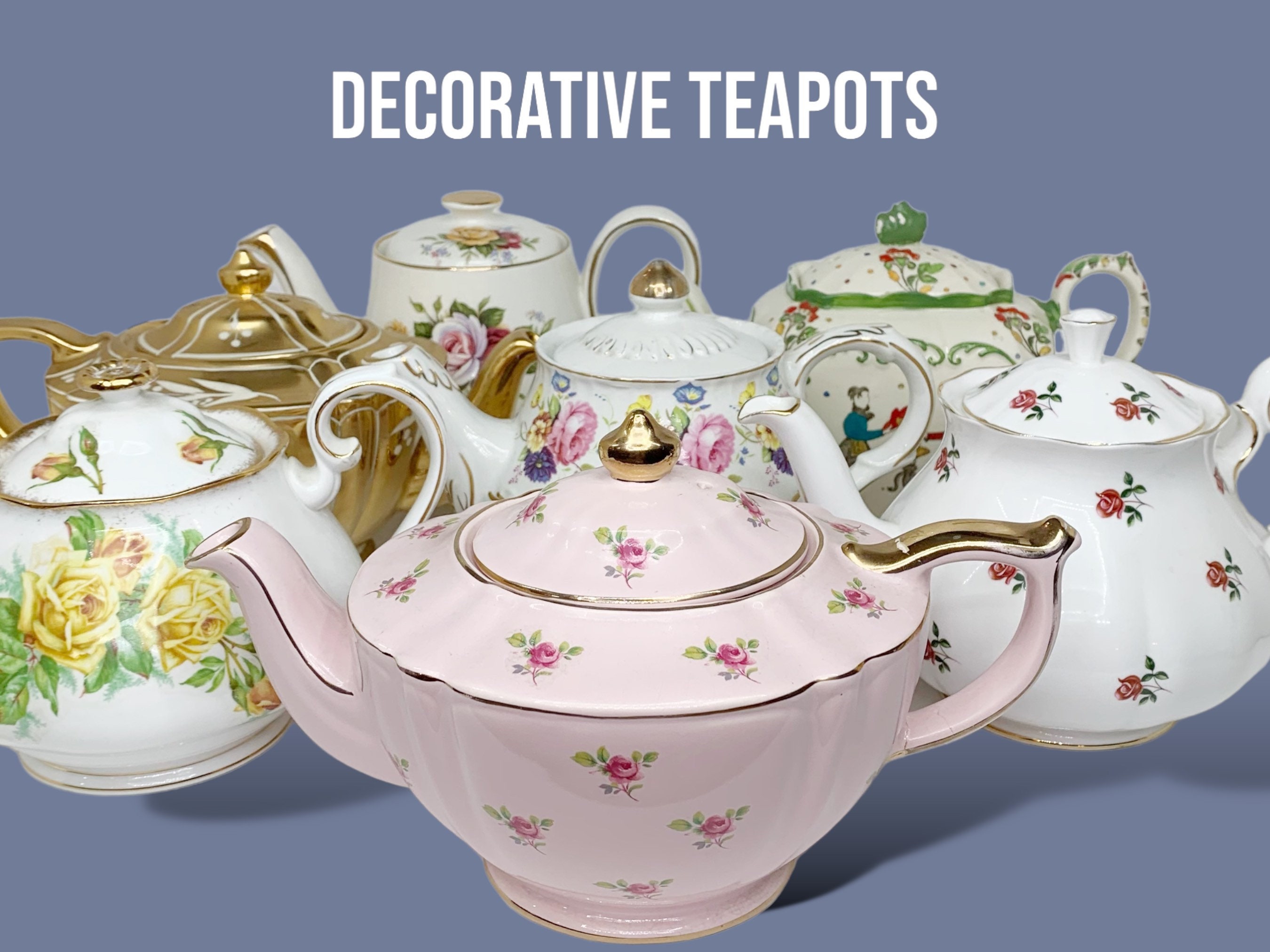 DECORATIVE Vintage Teapots | Bulk Teapots | Mismatched Tea ware | Tea Party Supplies | Tea Party Decorations