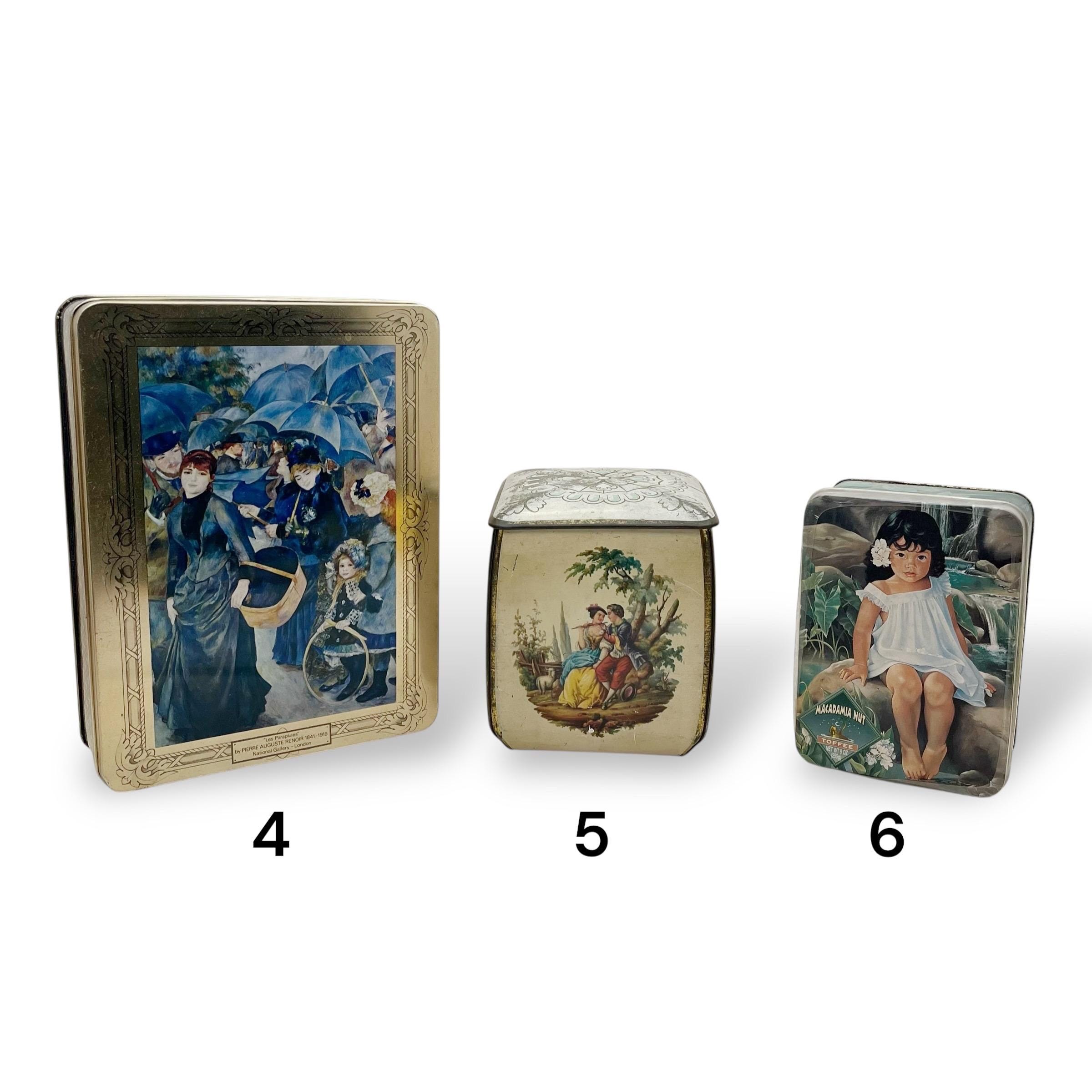 Vintage Tin Canisters | Floral Tin Can With Lid | Rustic Wedding