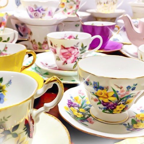 Mismatched Tea Cups and Saucers. Party Favors for Bridal Etsy
