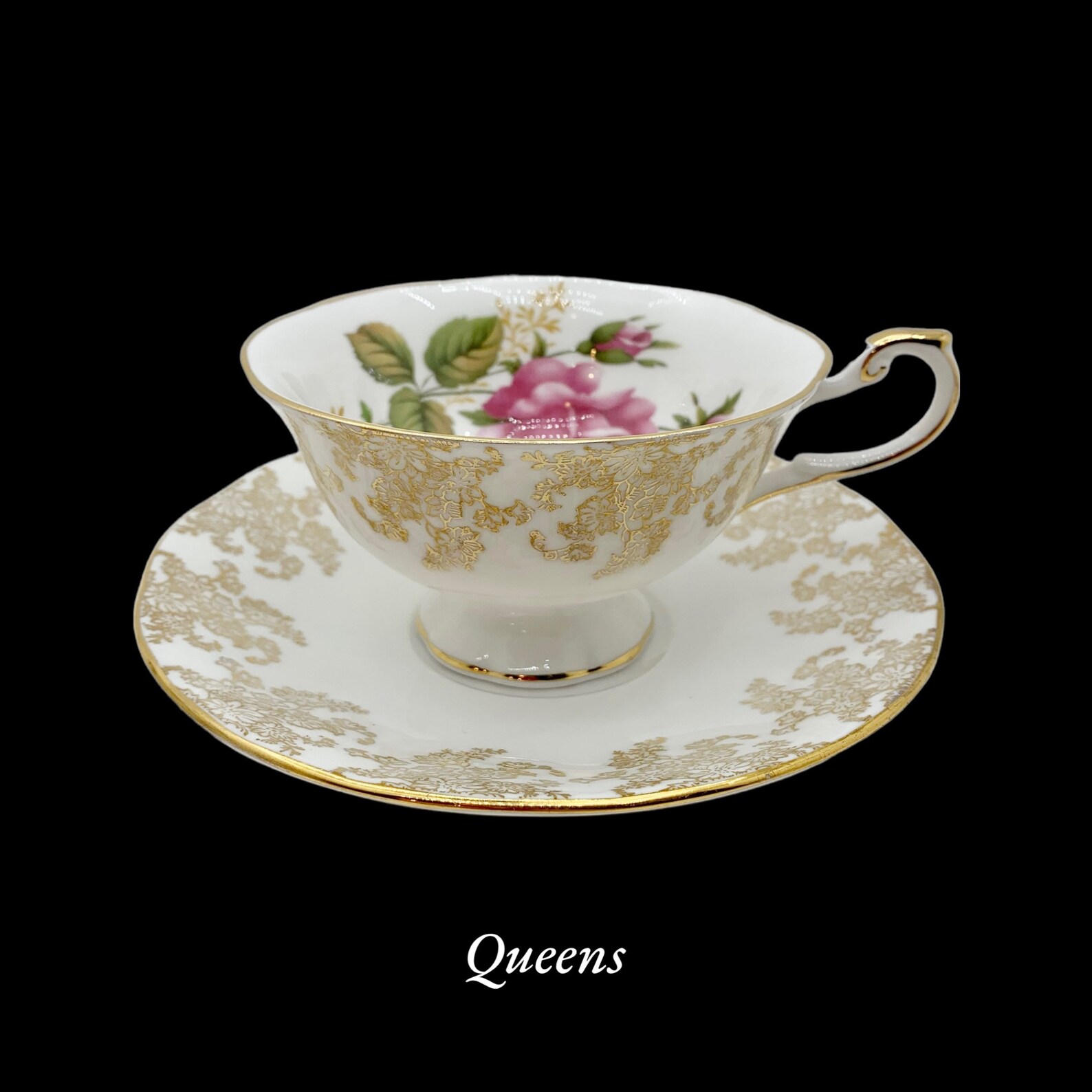 Set of Gold Vintage Tea Cups and Saucers Mismatched Tea Cups Etsy