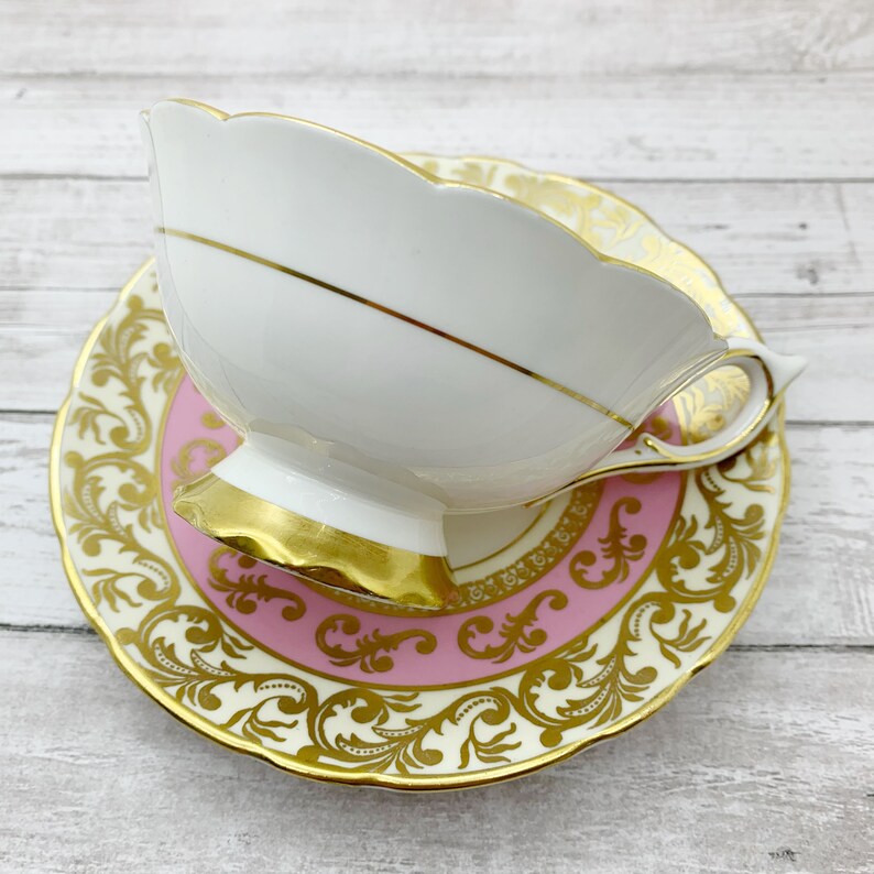 Royal Stafford Pink and Gold Tea Cup Pink and Gold Vintage Etsy