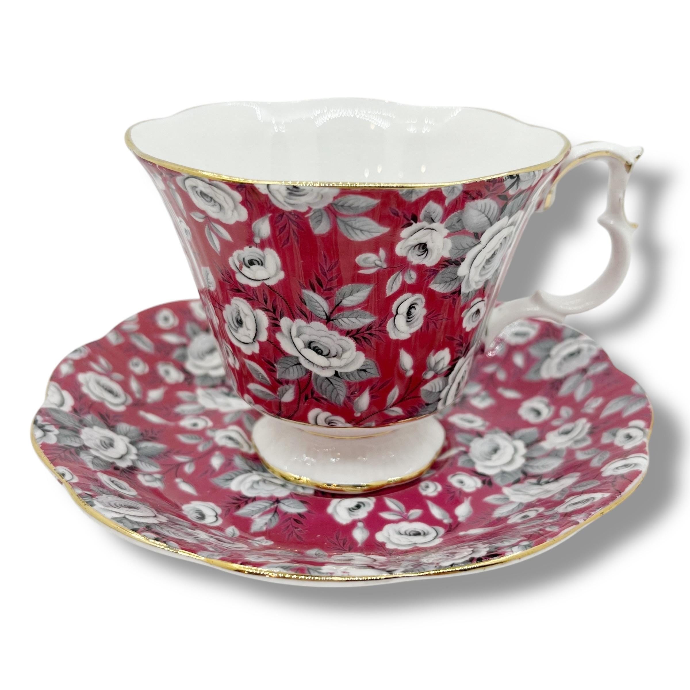 Chintz tea cup and saucer - Etsy 日本