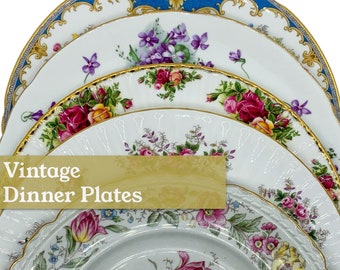 Vintage Fine China DINNER Plates | Bone China and Porcelain Plates | 9 - 11 inches