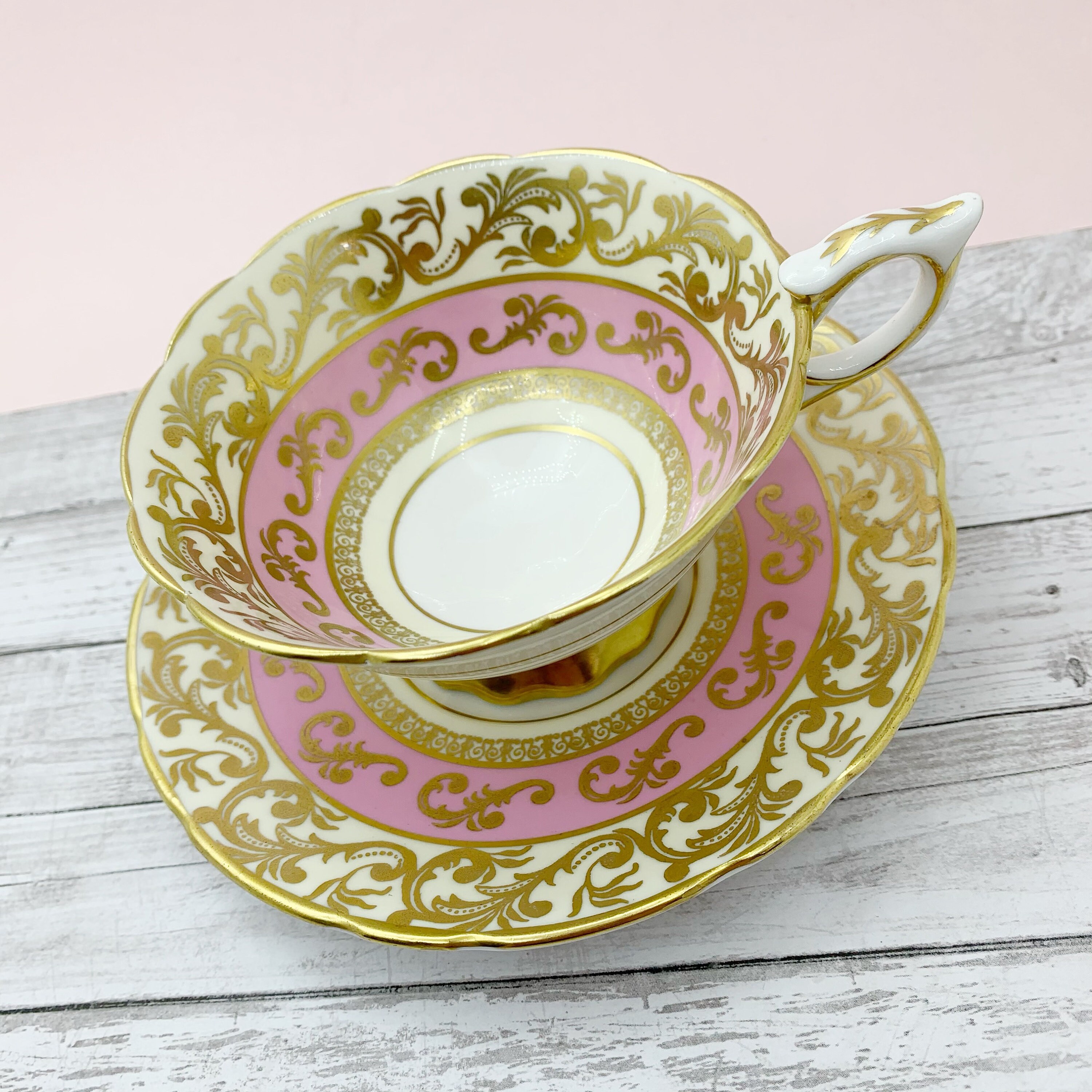 Royal Stafford Pink and Gold Tea Cup Pink and Gold Vintage Etsy