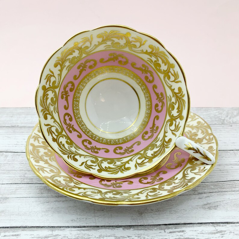 Royal Stafford Pink and Gold Tea Cup Pink and Gold Vintage Etsy