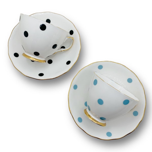 Polka Dot Tea Cups Etsy
