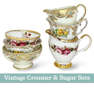 Vintage Creamer and Sugar Sets | English Bone China | Tea Party Accessories