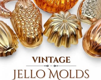 Vintage Zinn Jello Formen: Ihre Wahl, Kupfer Metall Jello Formen, Bauernhaus Küche Dekor