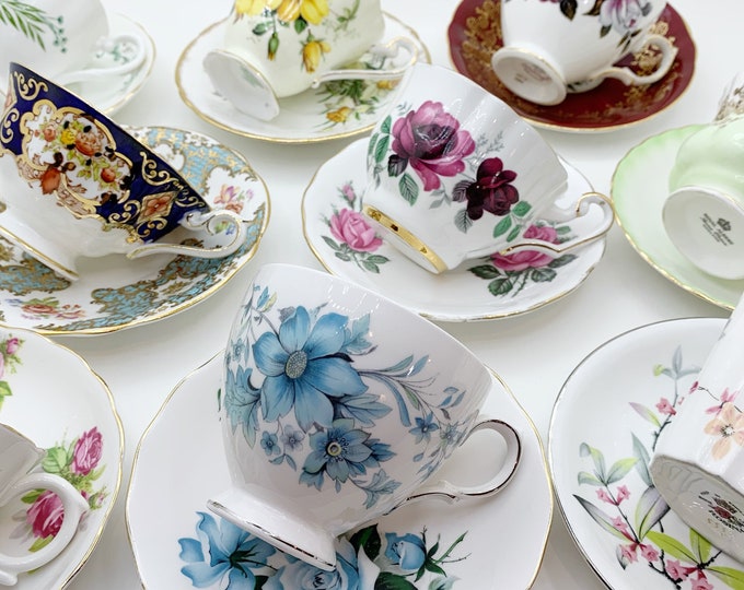 Completely Mismatched Vintage Tea Cups and Saucers // Mix & Match Tea