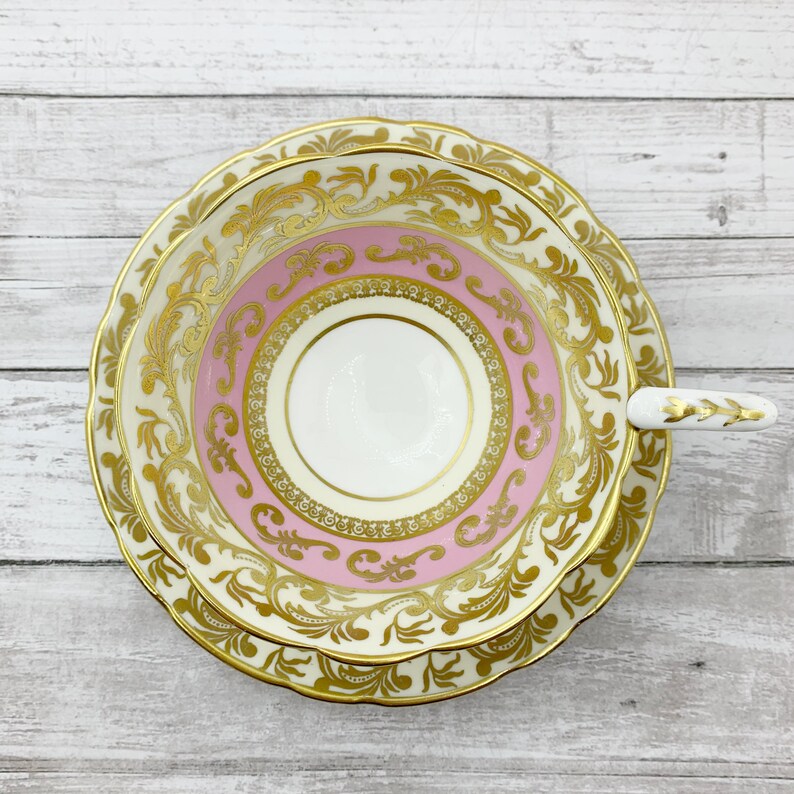 Royal Stafford Pink and Gold Tea Cup Pink and Gold Vintage Etsy