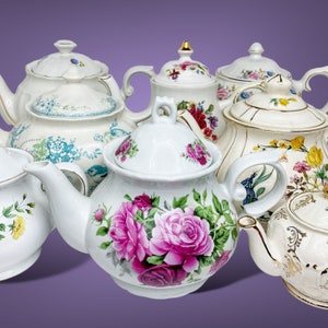 Vintage Teapots | Bulk Teapots | Mismatched Tea ware | Tea Party Supplies | Tea Party Decorations