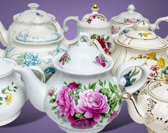 Vintage Teapots | Bulk Teapots | Mismatched Tea ware | Tea Party Supplies | Tea Party Decorations