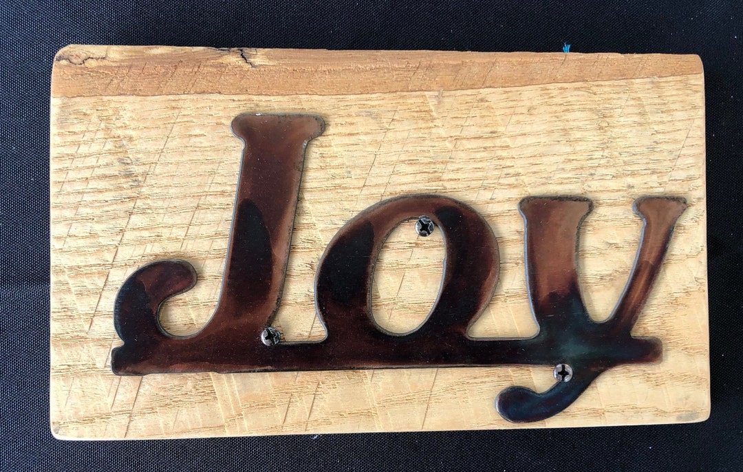 Joy Word Wall rustic Word Art Real Wood Word Sign Etsy