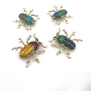 Big Beetle Enamel Brooch Pin