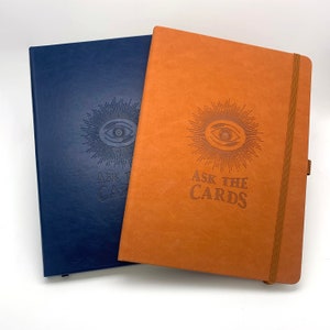 ASK THE CARDS embossed faux leather hardcover 160-page Tarot Journal workbook B5 size in 2 colors