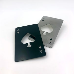 Wallet Sized Poker Ace Bottle Opener - Stainless Steel