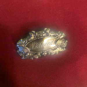 Funerary "Beloved" Memorial Casket-Plate Lapel Pin