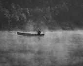 Landscape Photography, Nature Photography, Fishing, River Photo, Black and White Photography