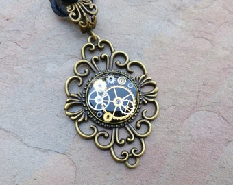 bronze resin watch cog pendent