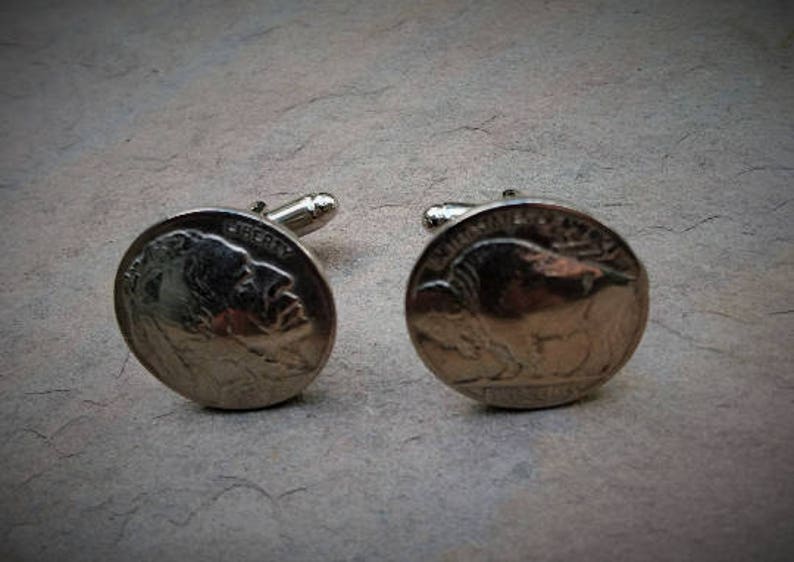 American 'Indian Head' Nickel cuff links image 1