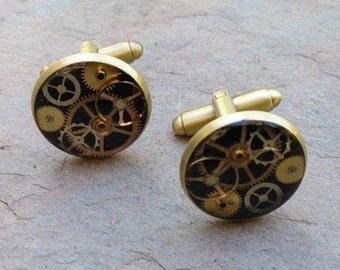 steampunk resin cufflinks