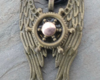 steampunk wing nautical pendant