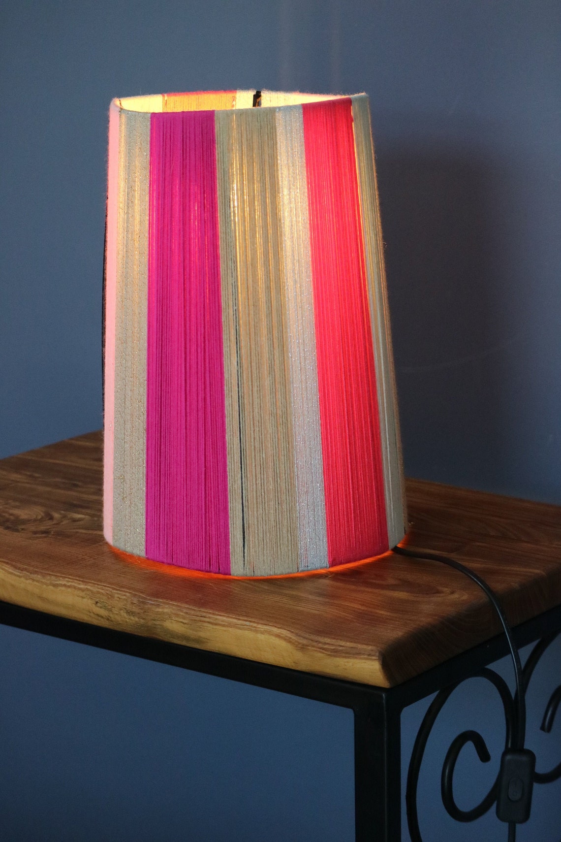Hand Made Designer Lamp. BOHO Yarn Lampshade.bohemian Style Etsy