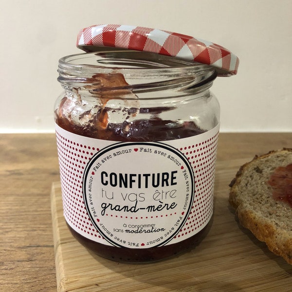 Etiquette confiture Grand mère - Tu vas être grand mère - mamy -  marraine - veux tu être ma marraine