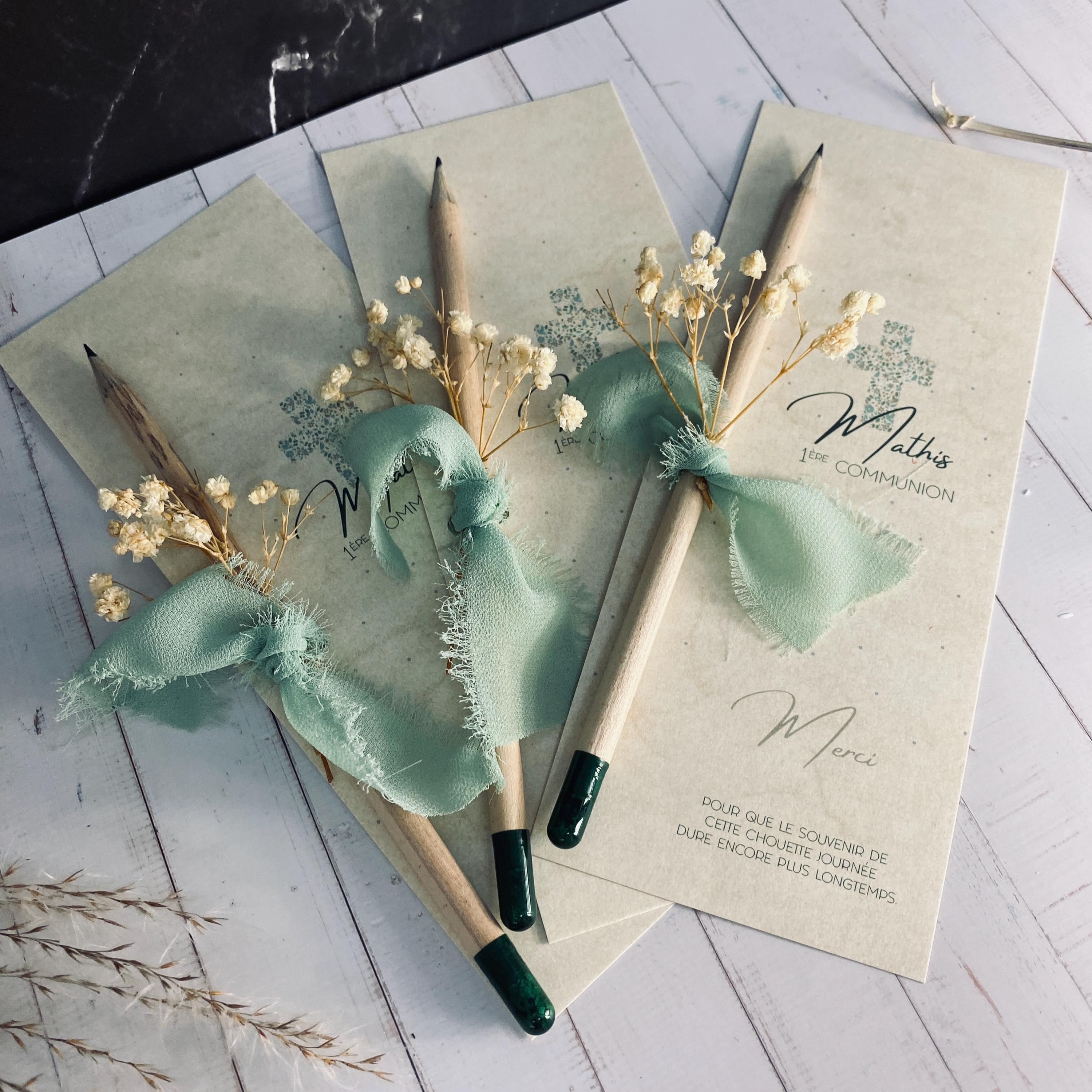 Lot De 30 Stylos En Bois Avec Carte Cœur – Cadeaux D’invités Pour Mariage, Anniversaire, Baptême, Remerciement