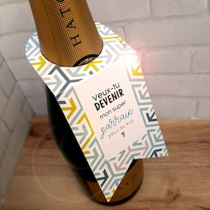 Request for sponsor - pregnancy announcement - Wine bottle neck label - champagne - gin - vodka or other - birth