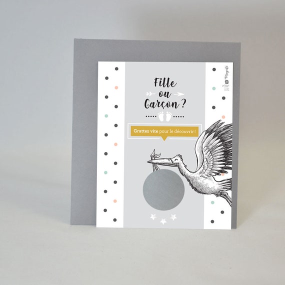 Annonce Grossesse Garcon Carte A Gratter Annonce Sexe Bebe Etsy