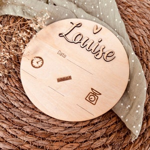 Bébé | Carte naissance faire part | bienvenue en bois | accessoire photo retour maternité |  Prénom personnalisé | cadeau naissance bébé