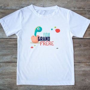 annonce grossesse dino Grand frère Grande soeur t-shirt future grande soeur futur grand frère dinosaure image 1