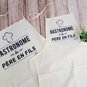 Father son apron - cooking duo - dad gift idea - child and adult apron