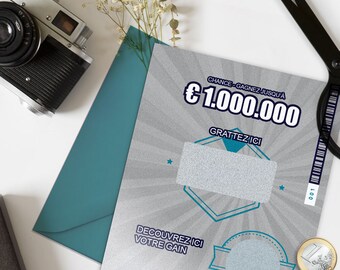 Demande parrain - carte à gratter - billet de loterie - Annonce grossesse, naissance - demande parrain marraine