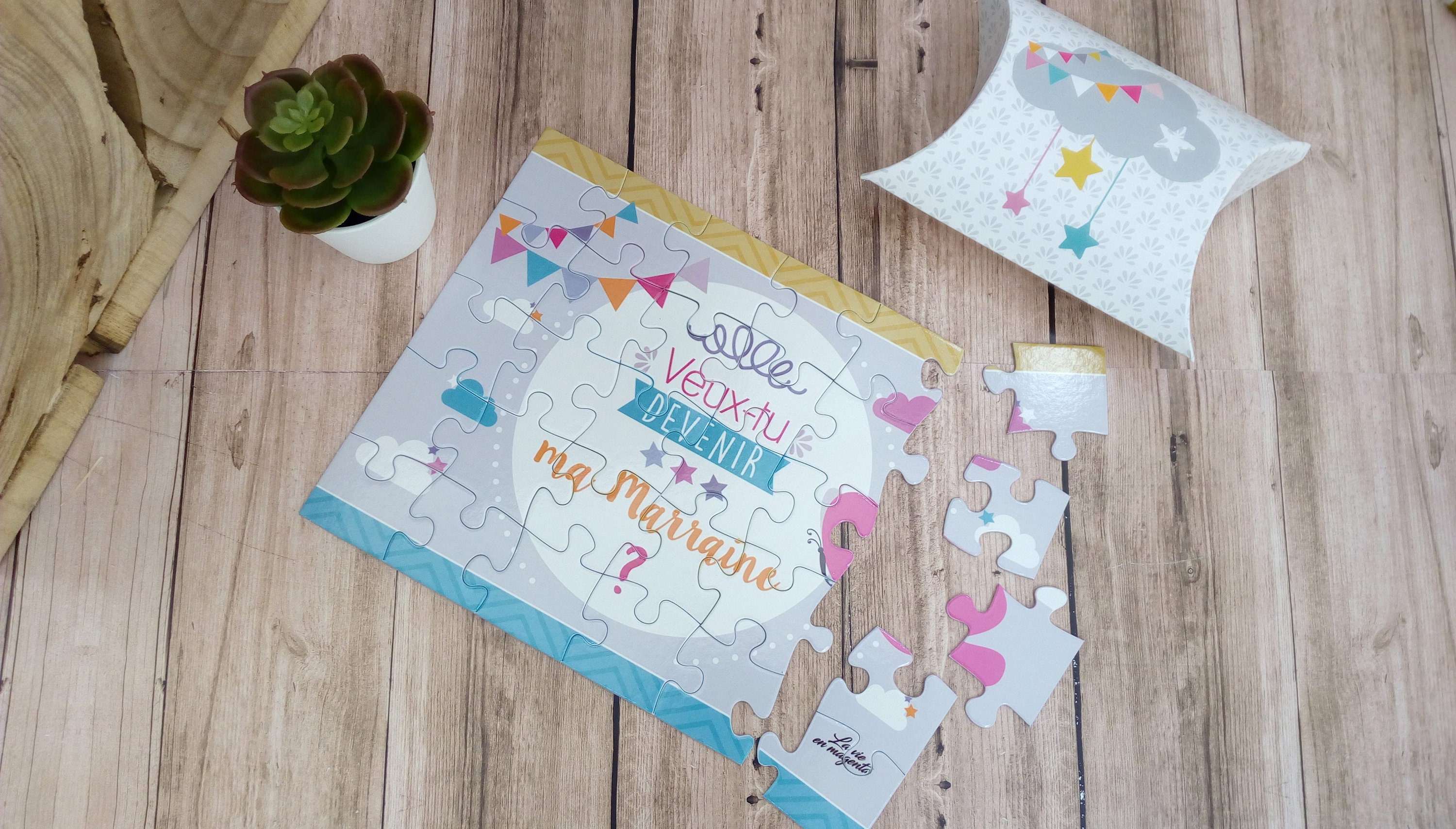 Puzzle demande marraine parrain | Etsy