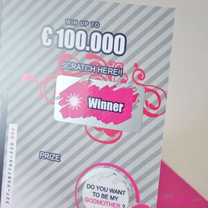 Godmother Proposal Scratch-Off Card – Lottery Ticket Style – "Do You Want to Be My Godmother?"