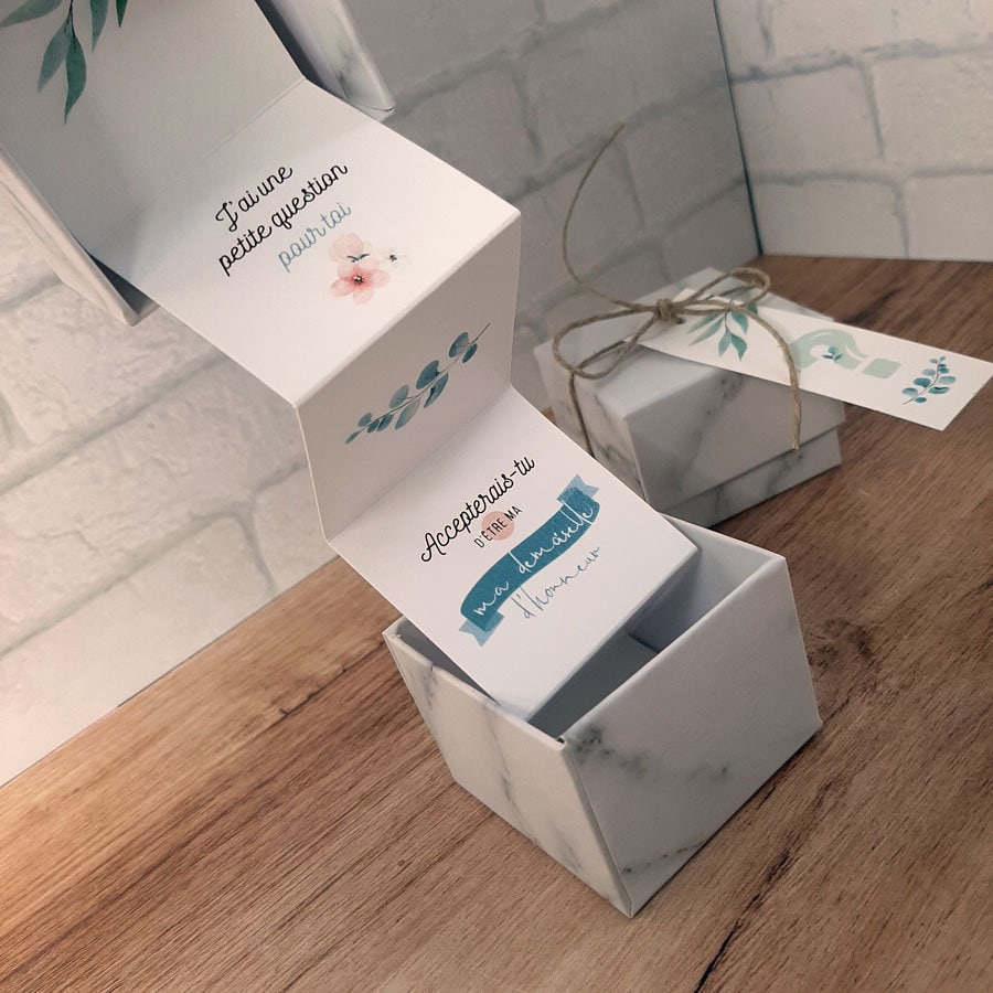 Boîte surprise mariage – Demande témoin personnalisée